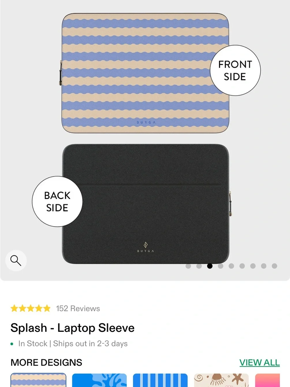 Incase Blue and Cream Striped Laptop Sleeve